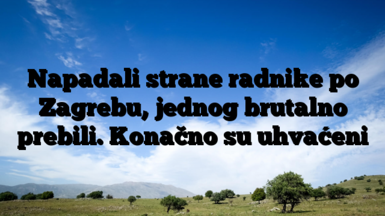 Napadali strane radnike po Zagrebu, jednog brutalno prebili. Konačno su uhvaćeni