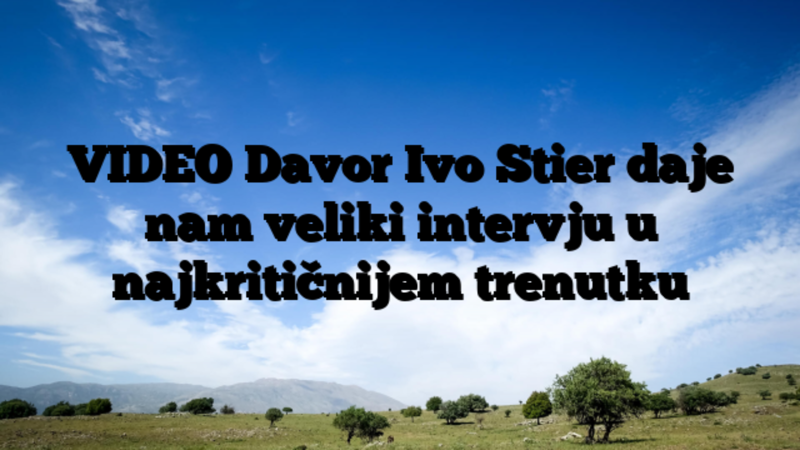 VIDEO Davor Ivo Stier daje nam veliki intervju u najkritičnijem trenutku