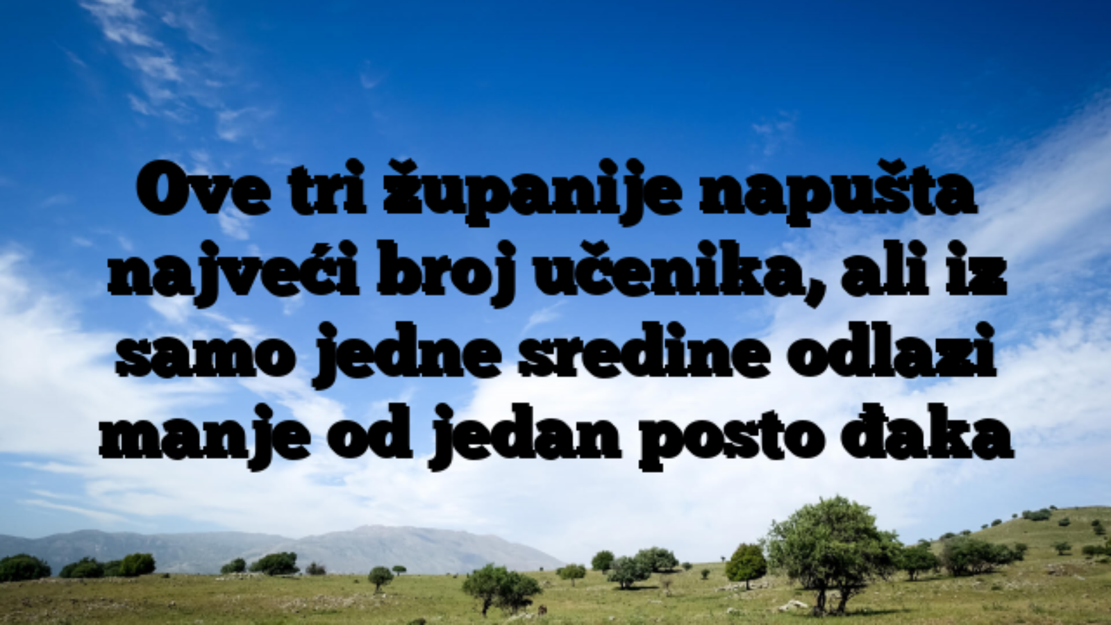 Ove tri županije napušta najveći broj učenika, ali iz samo jedne sredine odlazi manje od jedan posto đaka