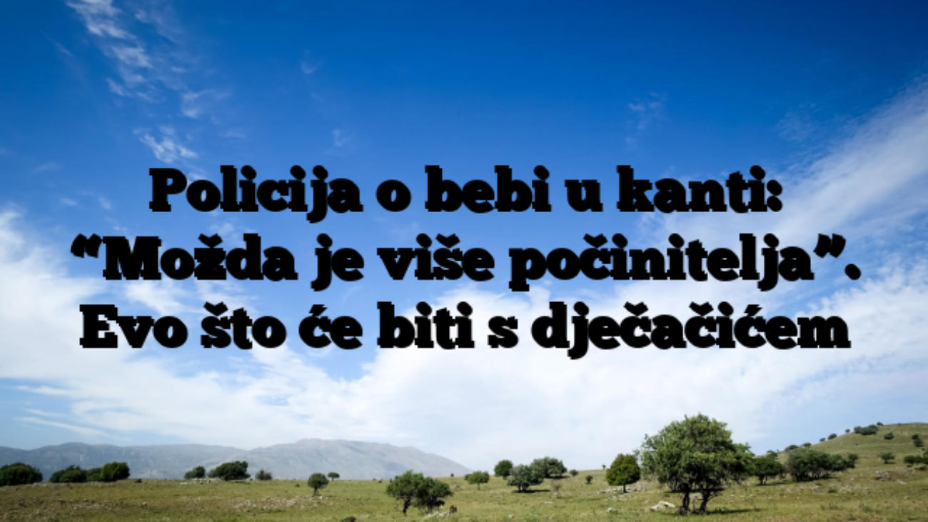 Policija o bebi u kanti: “Možda je više počinitelja”. Evo što će biti s dječačićem