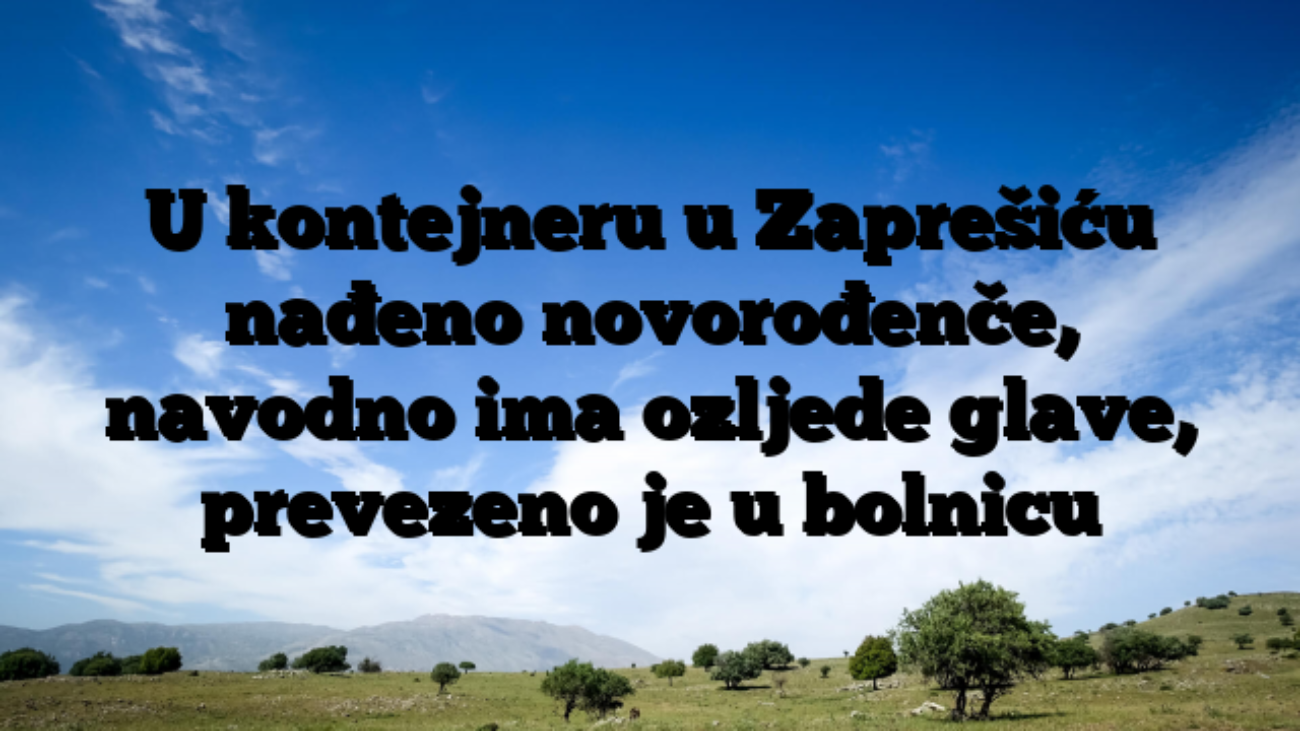 U kontejneru u Zaprešiću nađeno novorođenče, navodno ima ozljede glave, prevezeno je u bolnicu