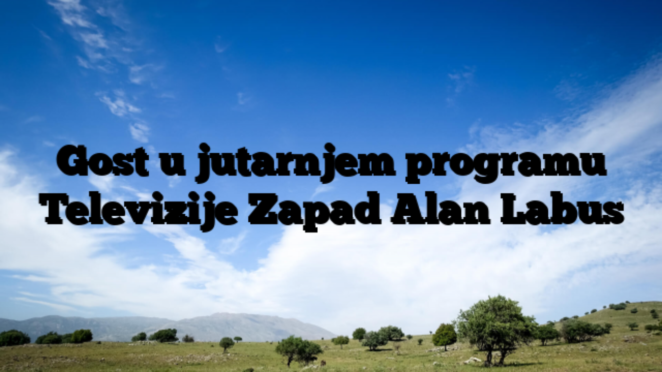 Gost u jutarnjem programu Televizije Zapad Alan Labus