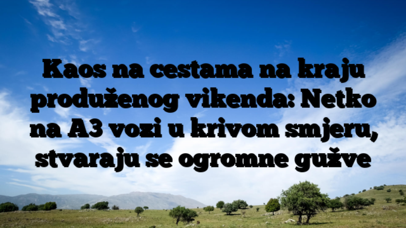 Kaos na cestama na kraju produženog vikenda: Netko na A3 vozi u krivom smjeru, stvaraju se ogromne gužve