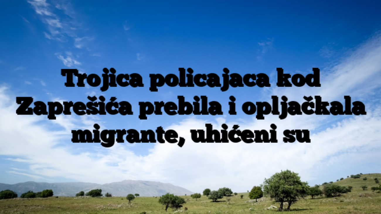 Trojica policajaca kod Zaprešića prebila i opljačkala migrante, uhićeni su