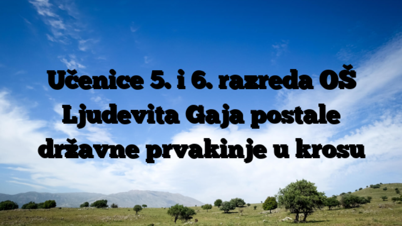 Učenice 5. i 6. razreda OŠ Ljudevita Gaja postale državne prvakinje u krosu