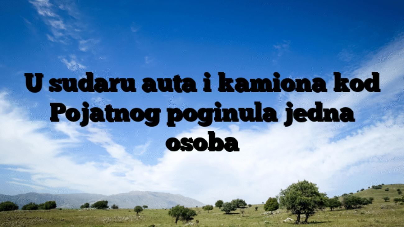 U sudaru auta i kamiona kod Pojatnog poginula jedna osoba