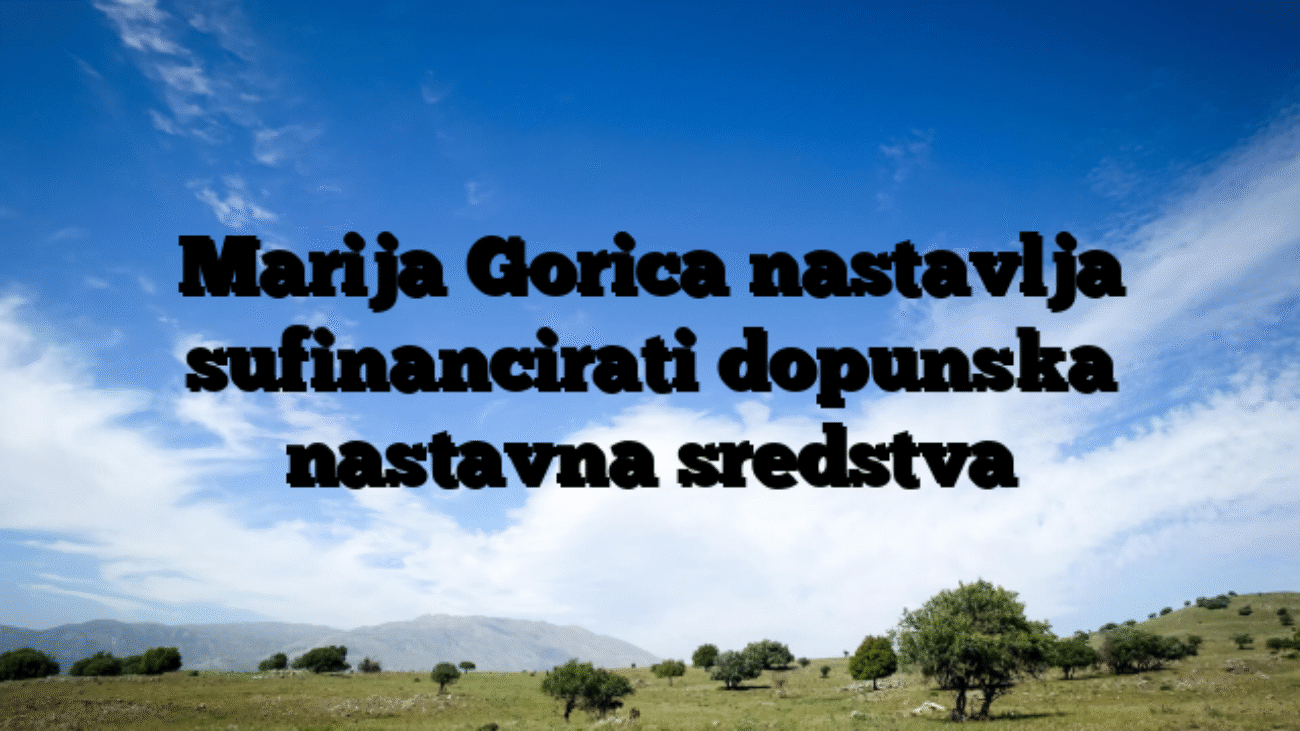 Marija Gorica nastavlja sufinancirati dopunska nastavna sredstva