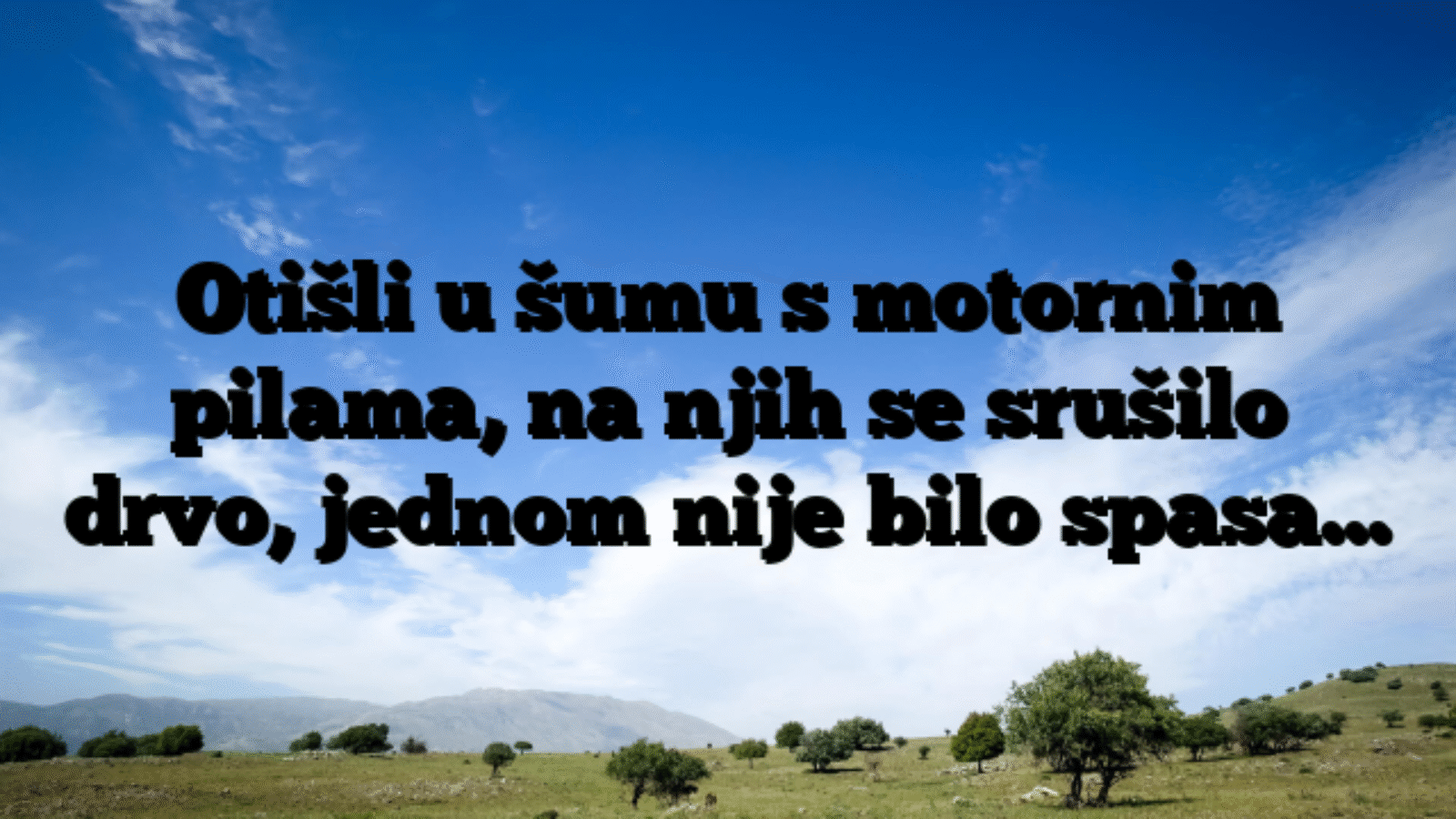 Otišli u šumu s motornim pilama, na njih se srušilo drvo, jednom nije bilo spasa…
