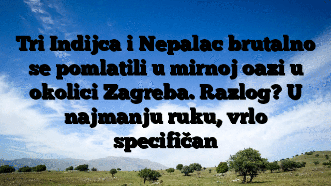 Tri Indijca i Nepalac brutalno se pomlatili u mirnoj oazi u okolici Zagreba. Razlog? U najmanju ruku, vrlo specifičan